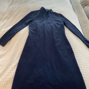 J. McLaughlin Navy Long-Sleeve Keyhole Dress